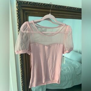 NWT Anthropologie Pink Cap sleeve Top: